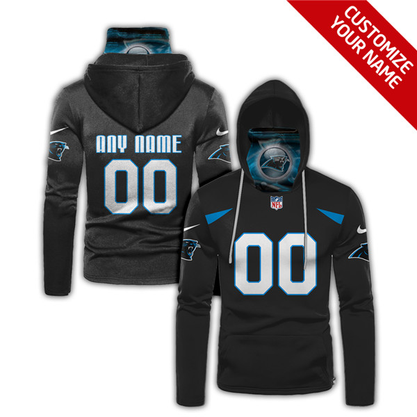 Men's Carolina Panthers Black 2020 Customize Hoodie Mask